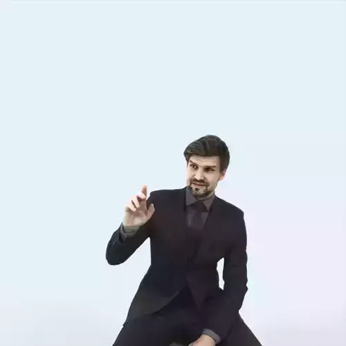 Ingrain 37K Calling Waiter Sitting Elegant Business Man