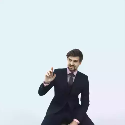 Ingrain 37J Calling Waiter Sitting Elegant Business Man