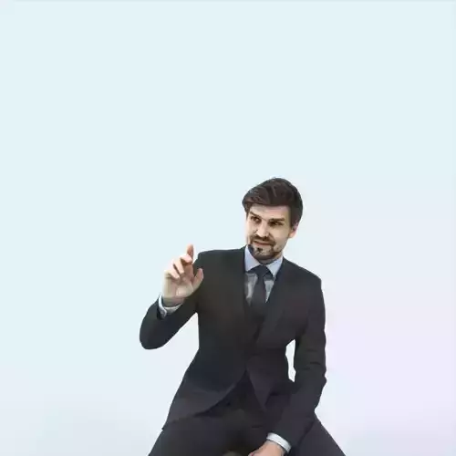 Ingrain 37H Calling Waiter Sitting Elegant Business Man