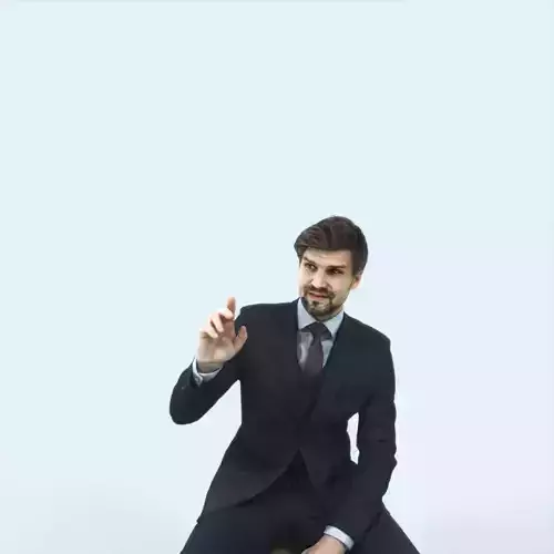 Ingrain 37G Calling Waiter Sitting Elegant Business Man