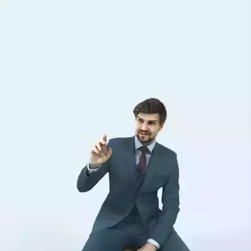 Ingrain 37F Calling Waiter Sitting Elegant Business Man