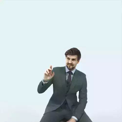 Ingrain 37E Calling Waiter Sitting Elegant Business Man