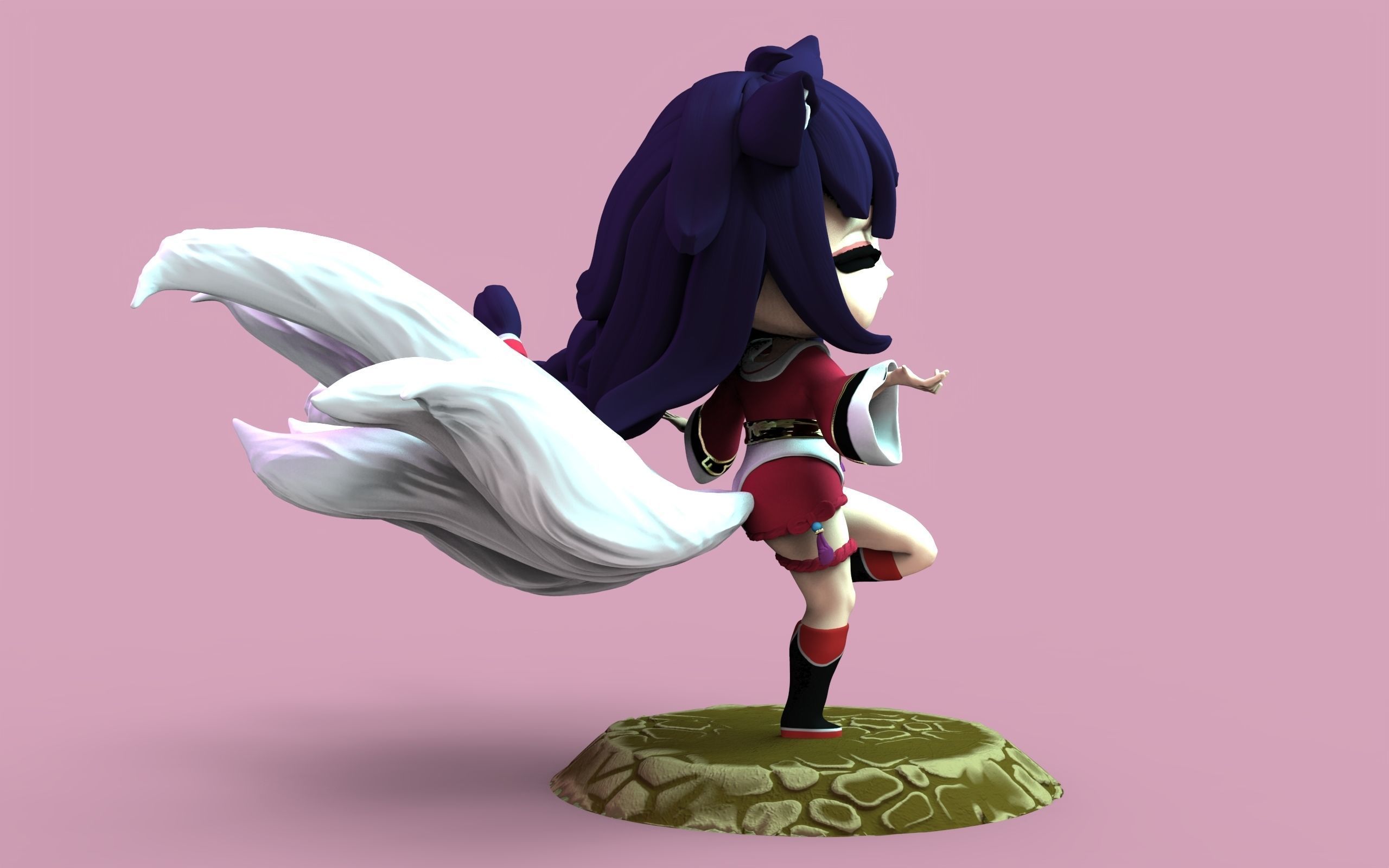 Chibi Ahri 3D print model_2