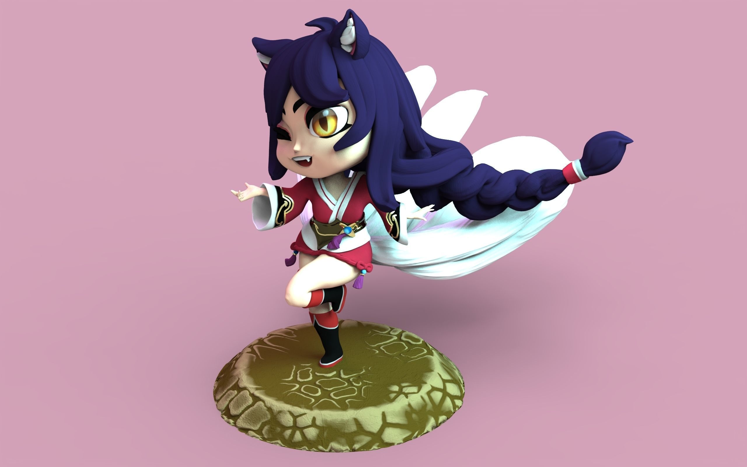 Chibi Ahri 3D print model_5