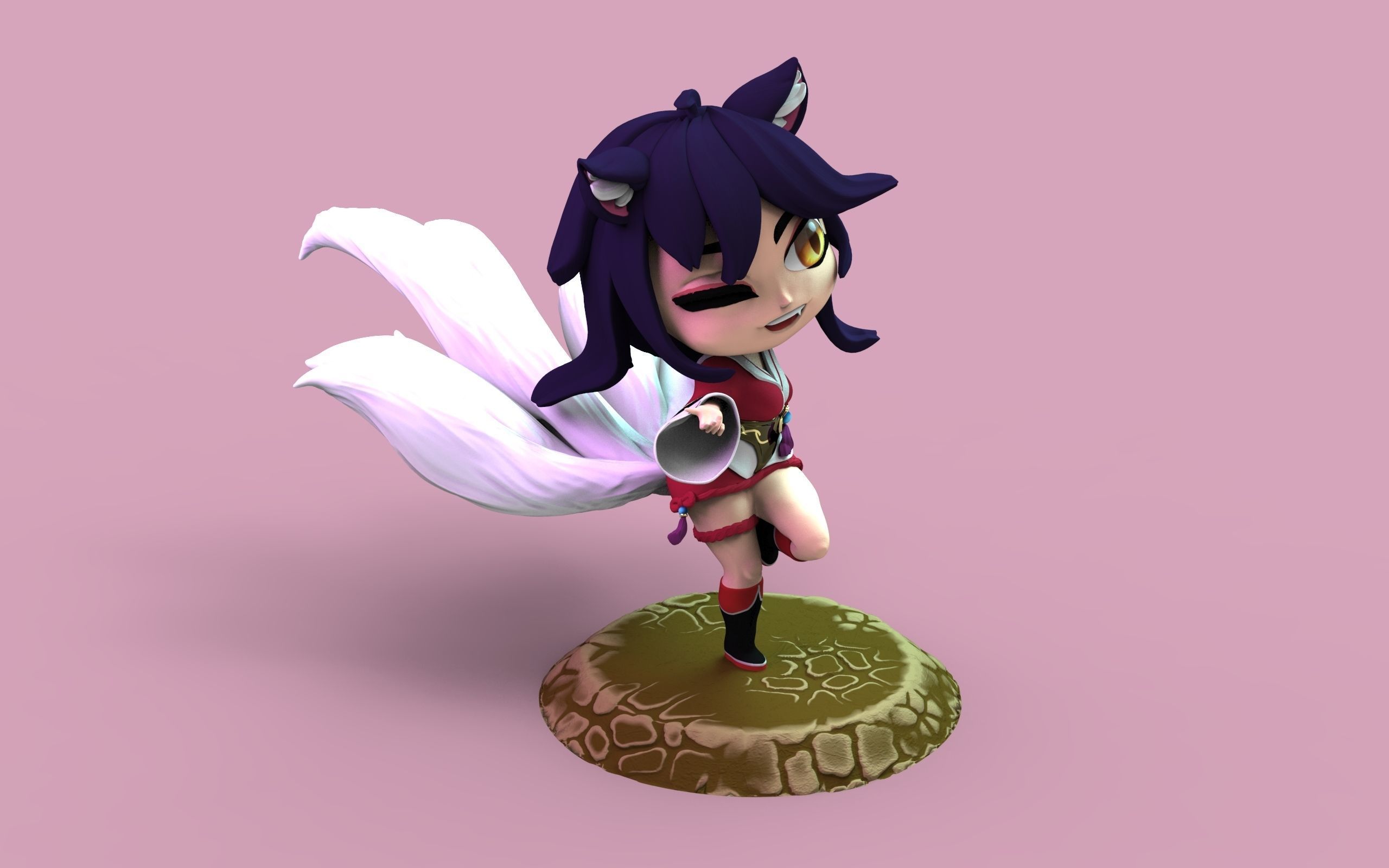Chibi Ahri 3D print model_7