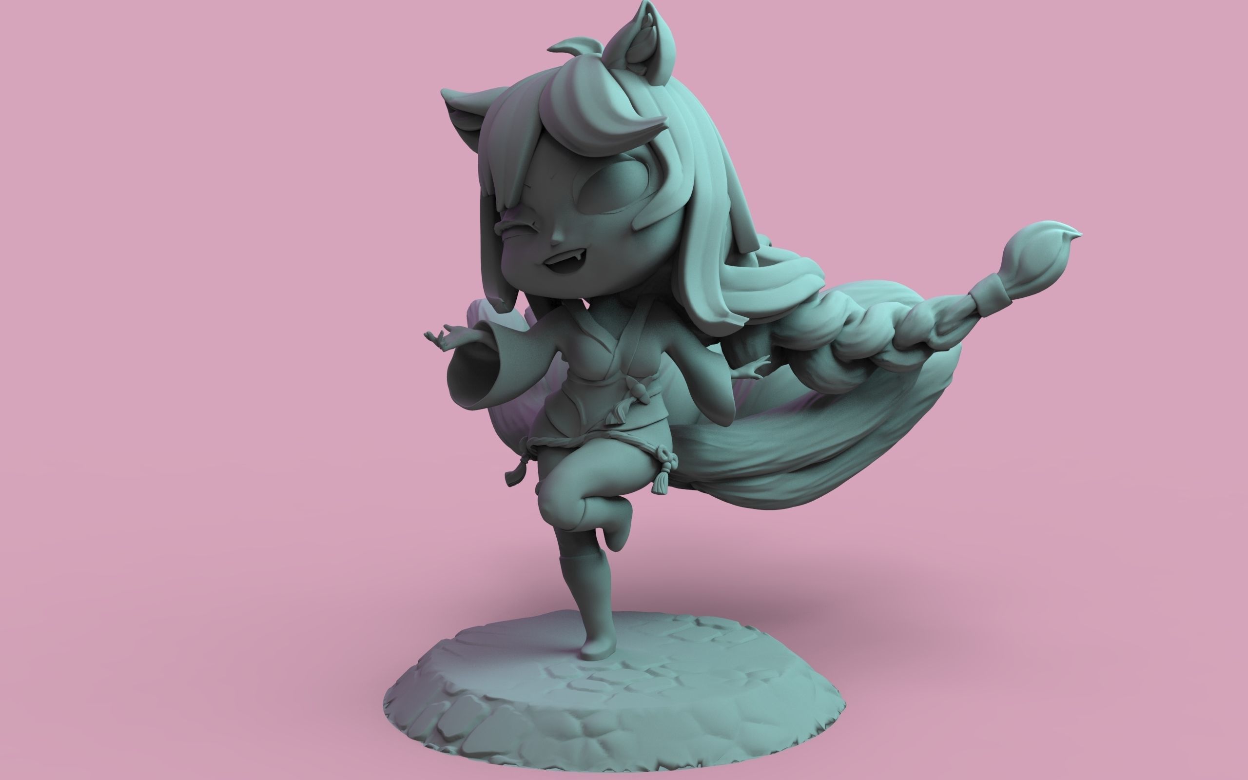 Chibi Ahri 3D print model_11