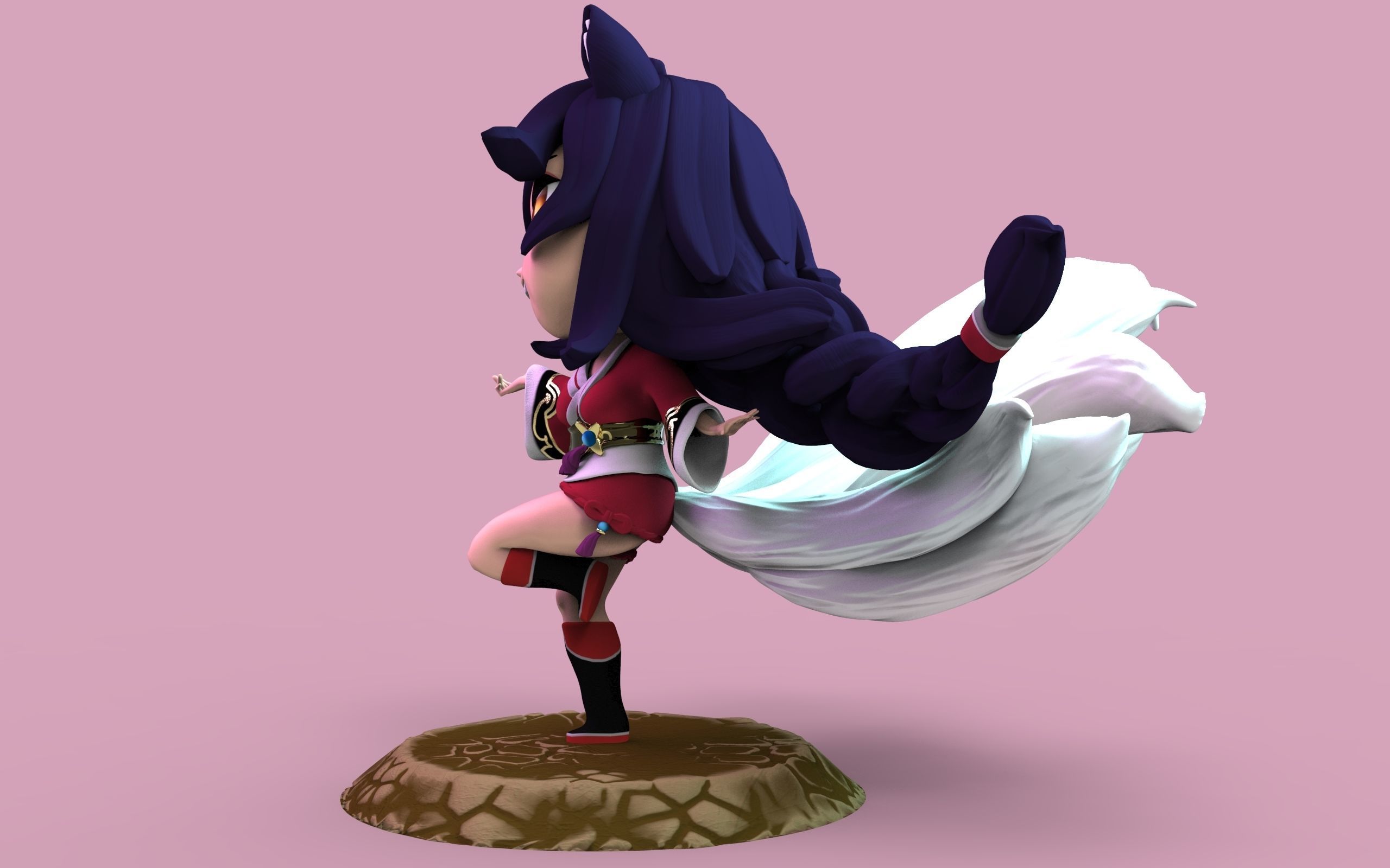 Chibi Ahri 3D print model_4