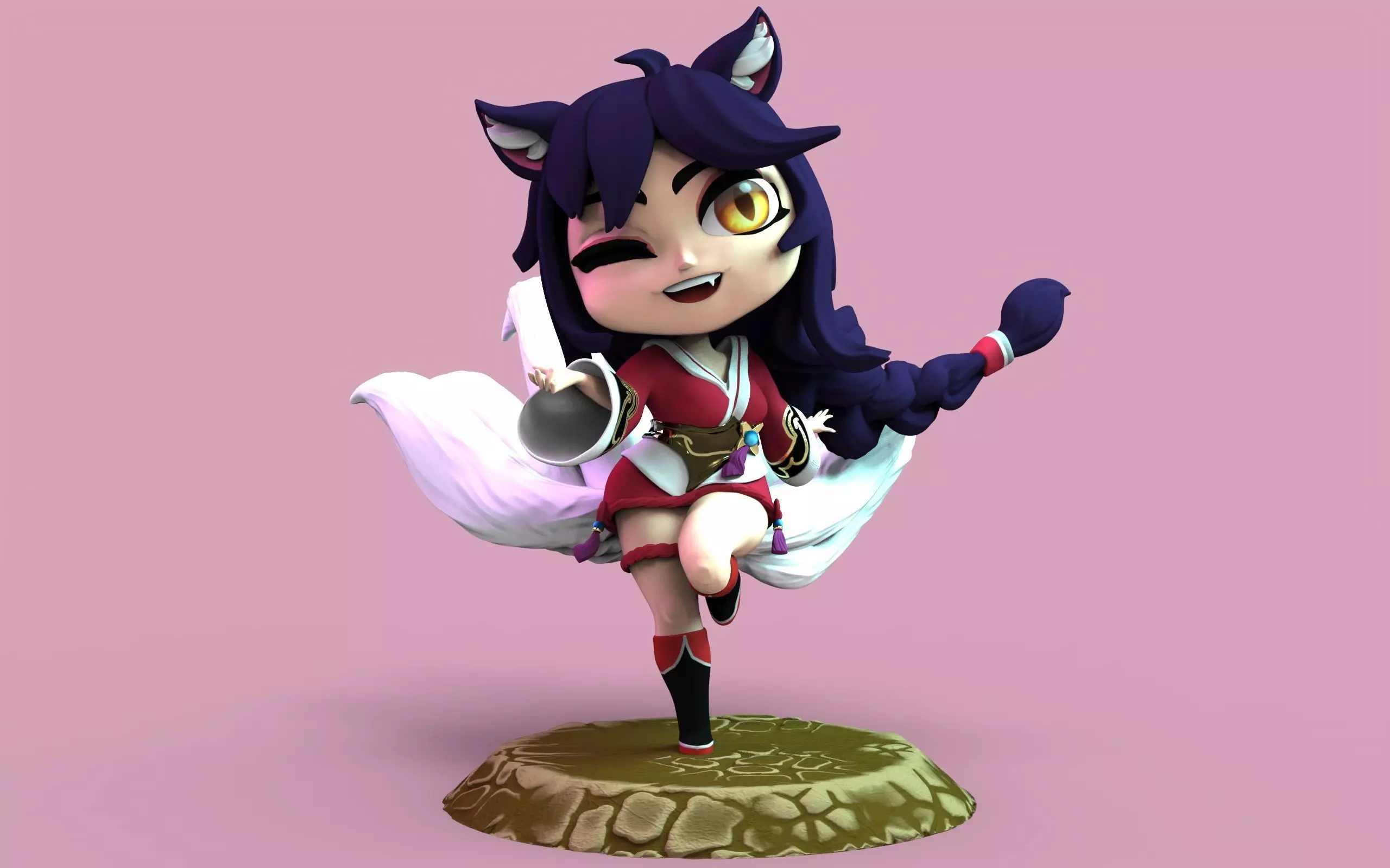 Chibi Ahri 3D print model_0