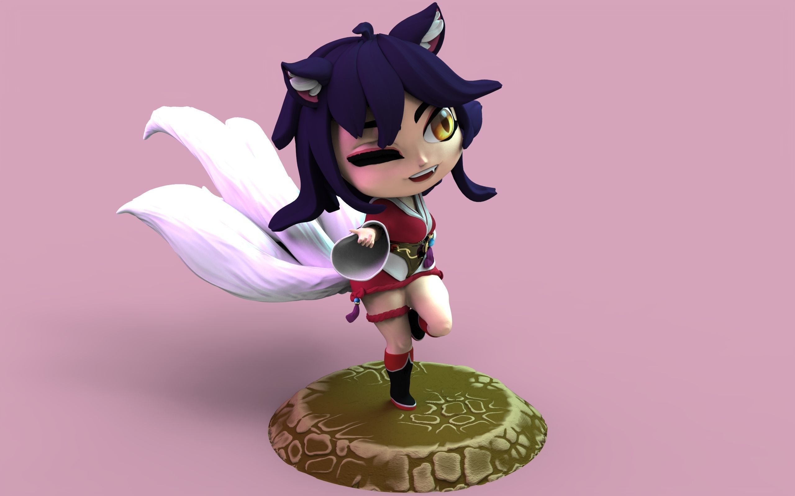 Chibi Ahri 3D print model_1