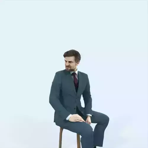 Ingrain 38J Listening Sitting Elegant Business Man