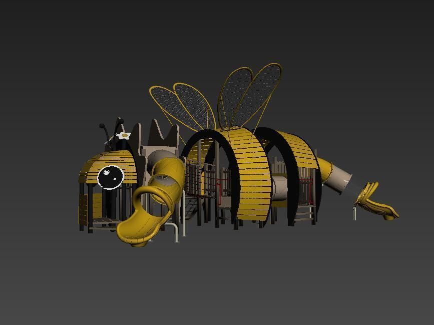 Bee theme playground 3D model_3