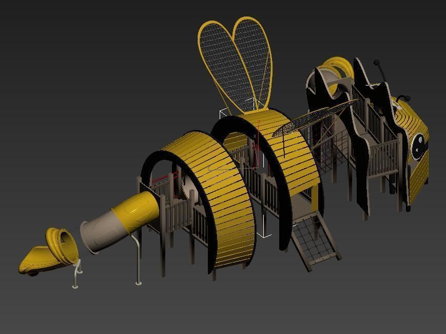 Bee theme playground 3D model_8