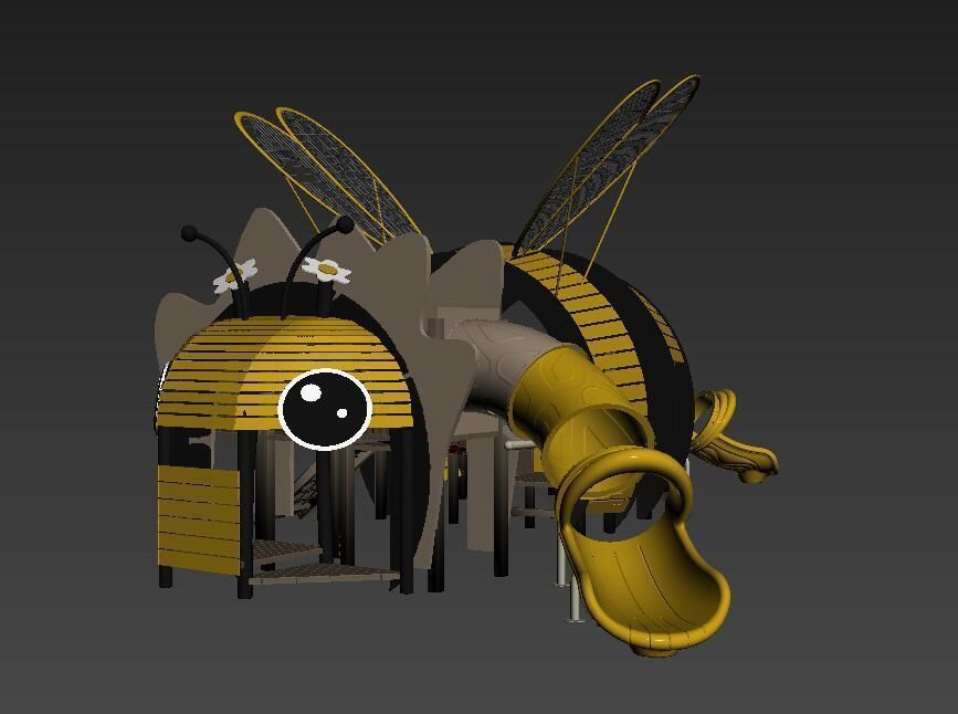 Bee theme playground 3D model_2