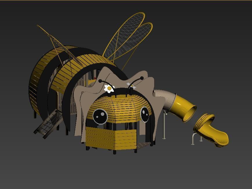 Bee theme playground 3D model_4