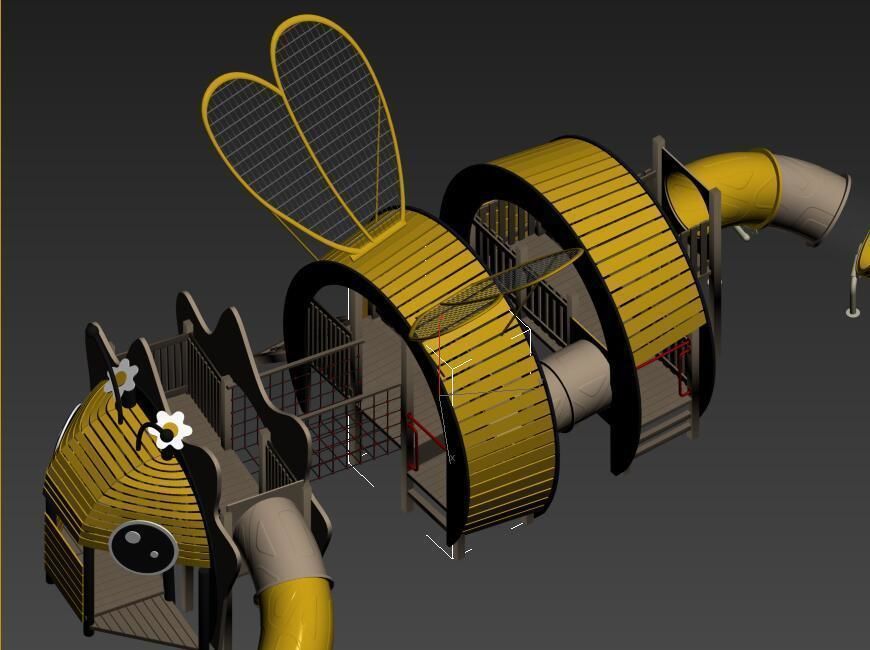Bee theme playground 3D model_5
