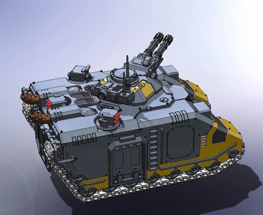 Double MiniGun Turret VW Talos pattern 3D print model_5