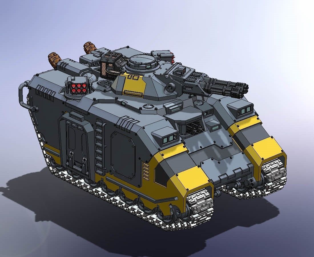 Double MiniGun Turret VW Talos pattern 3D print model_4