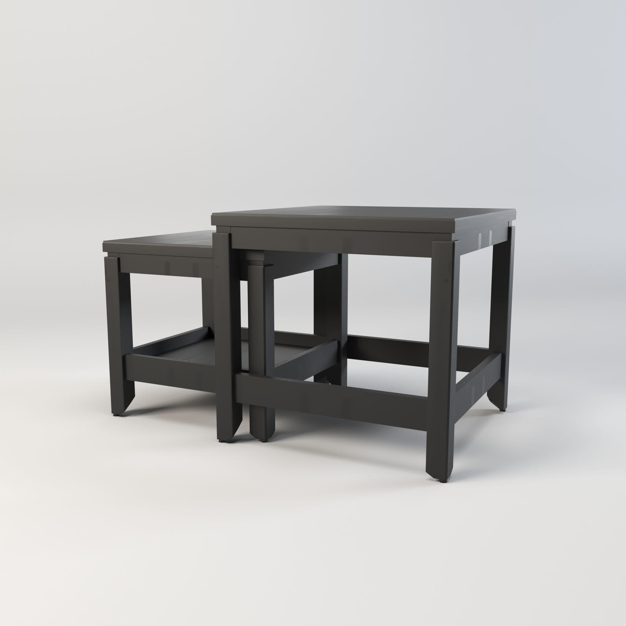 Nest of table - Coffee table - Side table - End table Low-poly 3D model_7