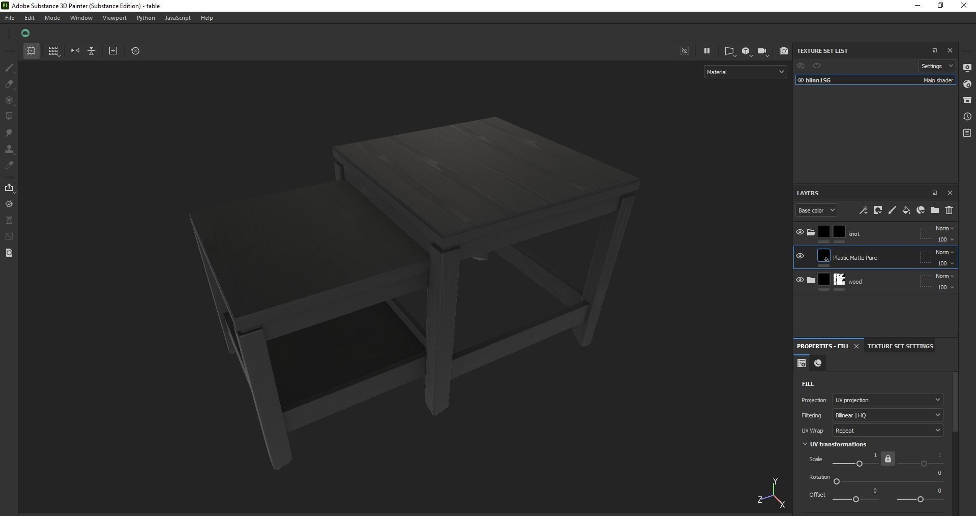 Nest of table - Coffee table - Side table - End table Low-poly 3D model_25