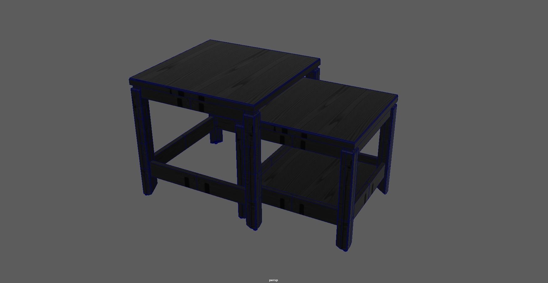 Nest of table - Coffee table - Side table - End table Low-poly 3D model_18