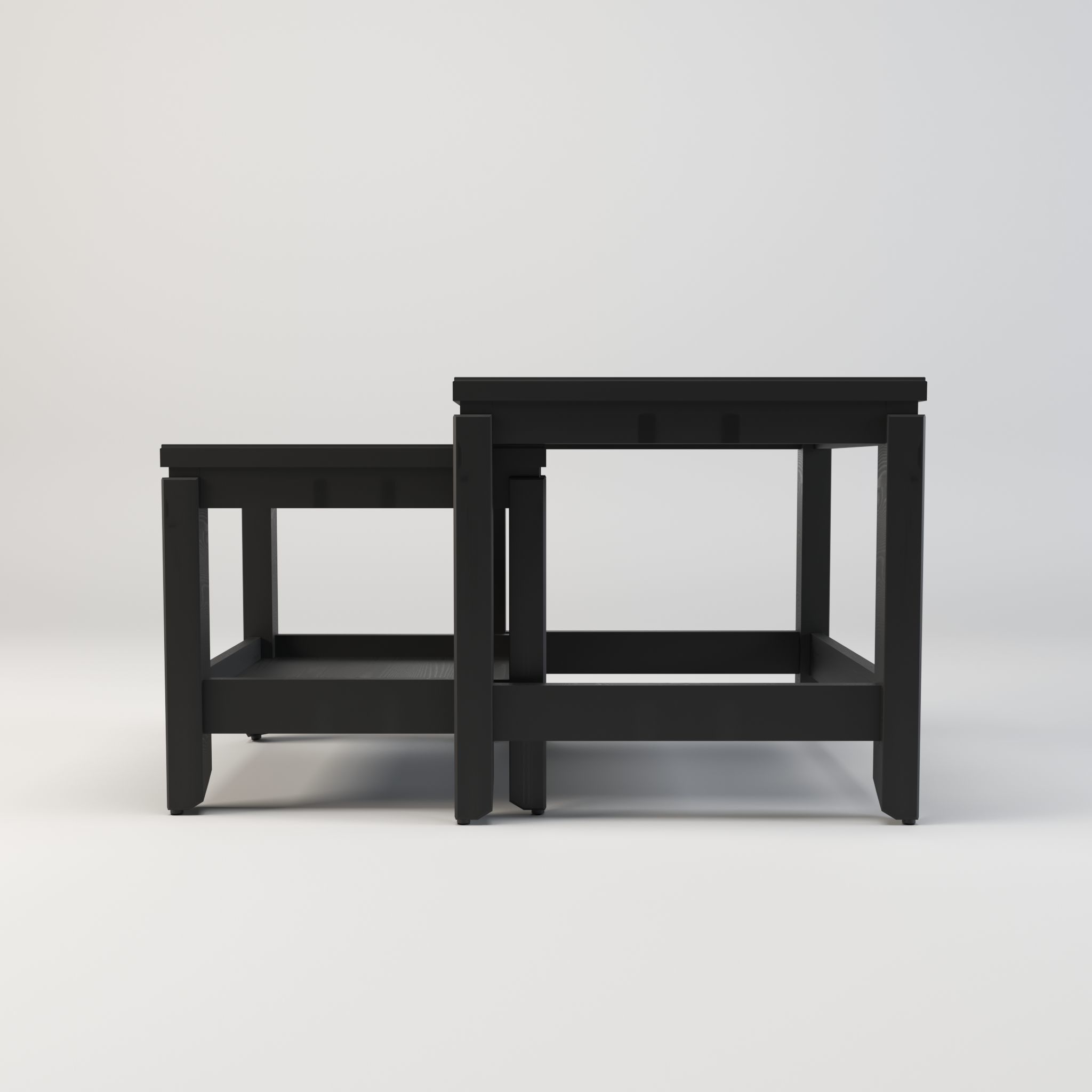 Nest of table - Coffee table - Side table - End table Low-poly 3D model_4