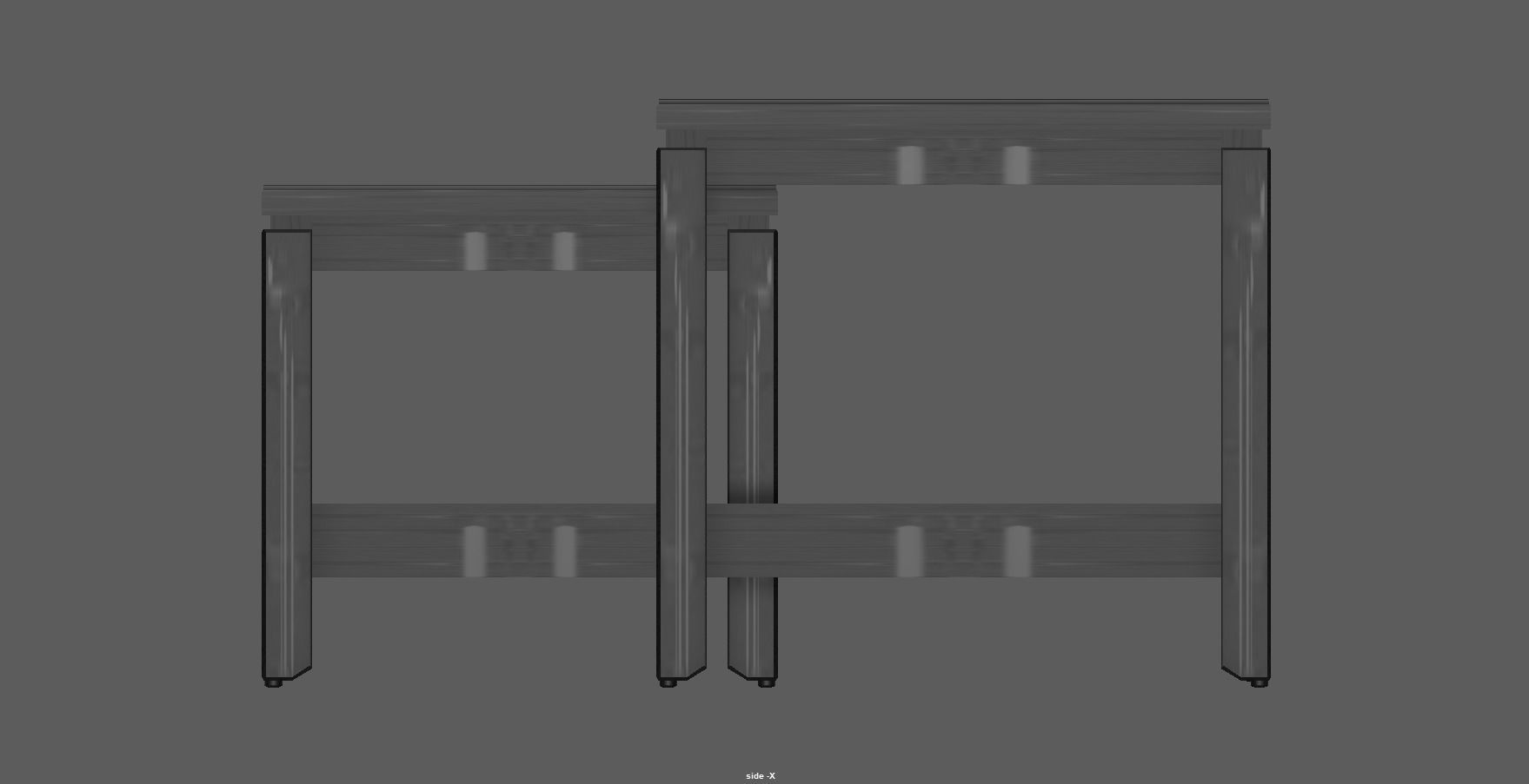 Nest of table - Coffee table - Side table - End table Low-poly 3D model_12