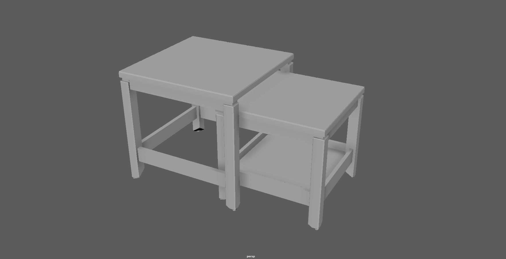 Nest of table - Coffee table - Side table - End table Low-poly 3D model_26