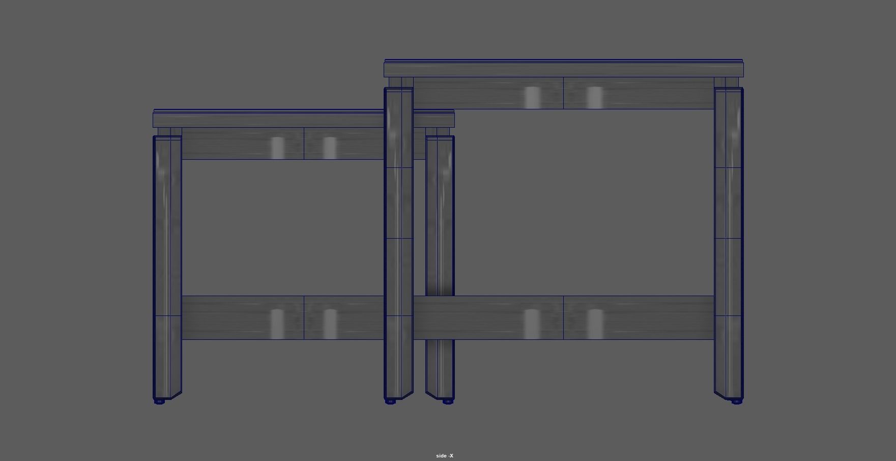 Nest of table - Coffee table - Side table - End table Low-poly 3D model_13