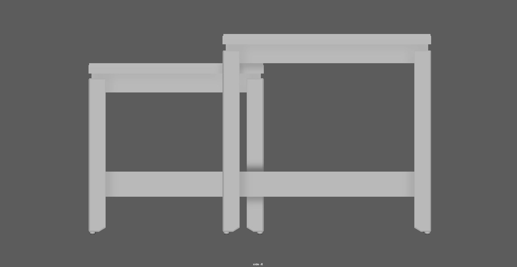 Nest of table - Coffee table - Side table - End table Low-poly 3D model_14