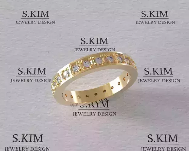 Square cuts wedding ring collection 3D print model