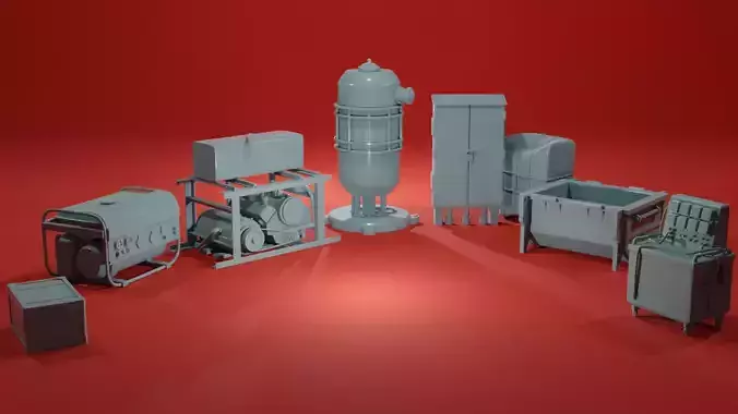 Outdoors Warehouse Scatter Terrain Set 3D print model
