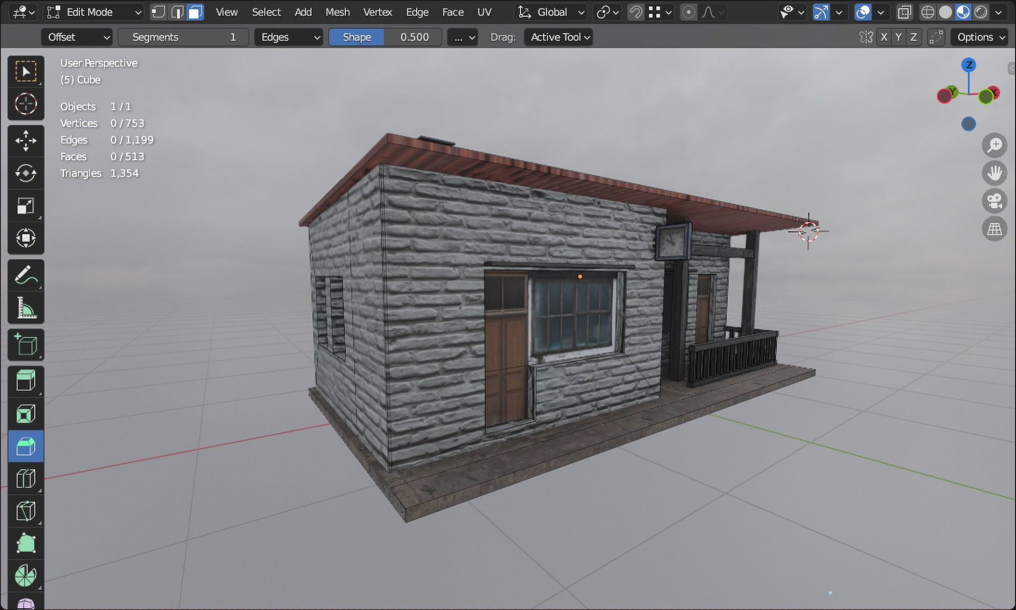 Small rural train stop Low-poly 3D model_7