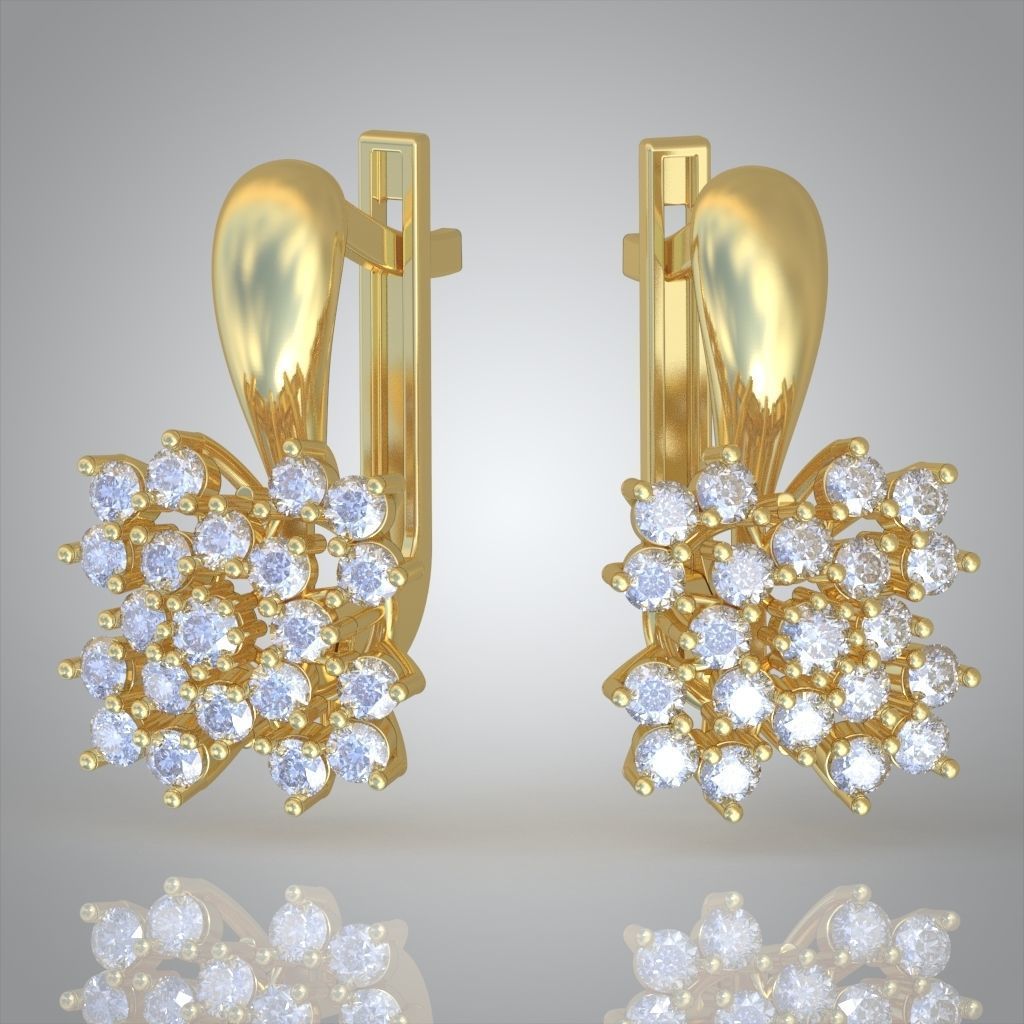 Earring model 0259 3D printable model7 3D print model_3