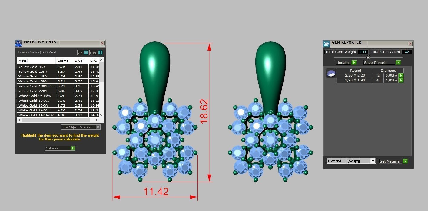Earring model 0259 3D printable model7 3D print model_17