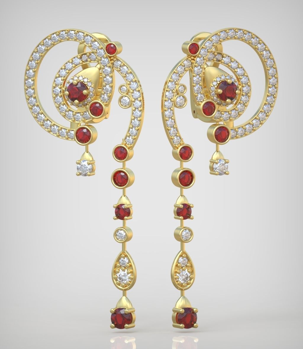 Earring model 0263 3D printable model14 3D print model_9