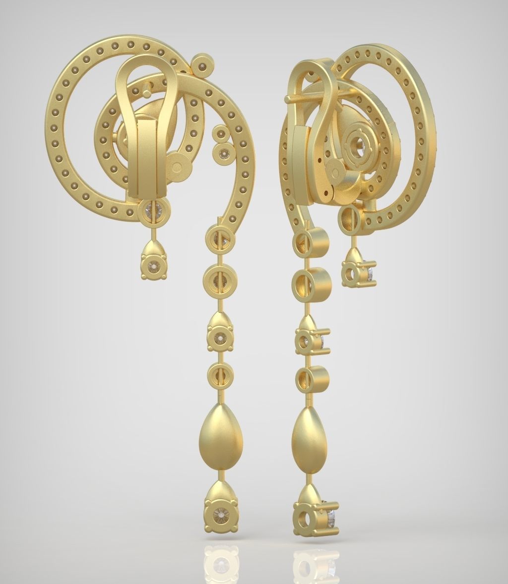 Earring model 0263 3D printable model14 3D print model_3
