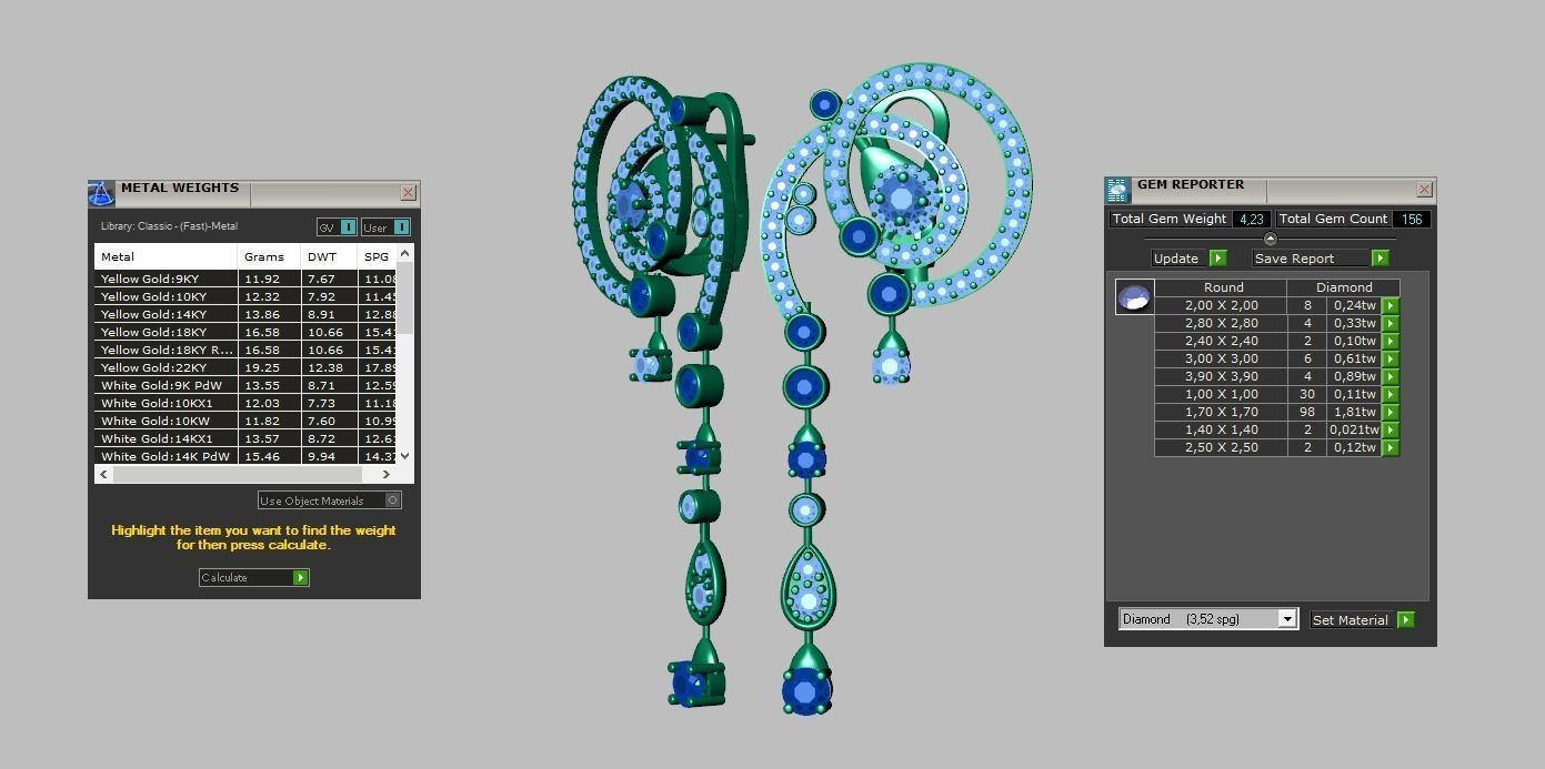 Earring model 0263 3D printable model14 3D print model_17