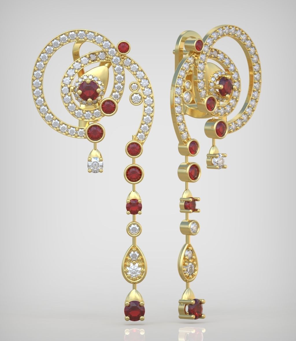 Earring model 0263 3D printable model14 3D print model_10