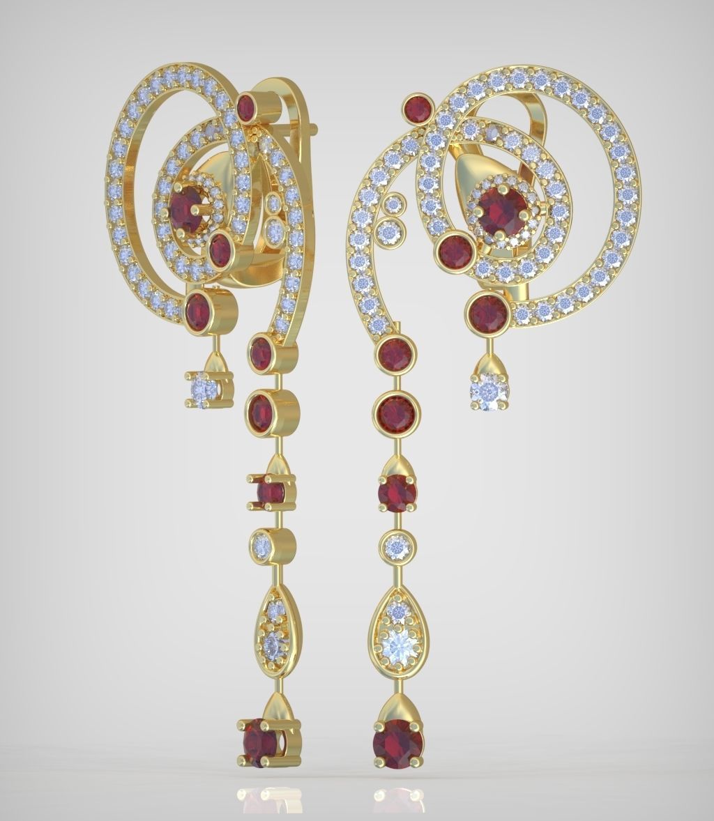 Earring model 0263 3D printable model14 3D print model_2