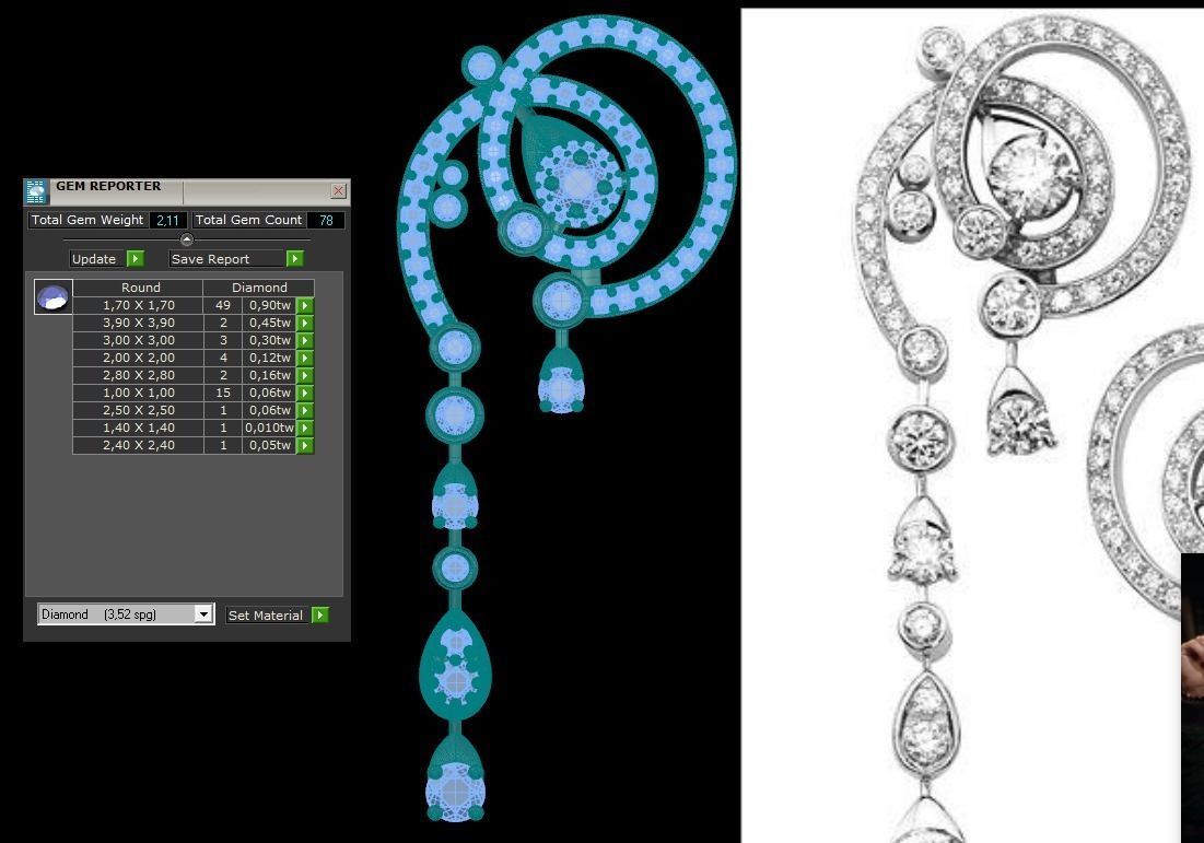 Earring model 0263 3D printable model14 3D print model_19