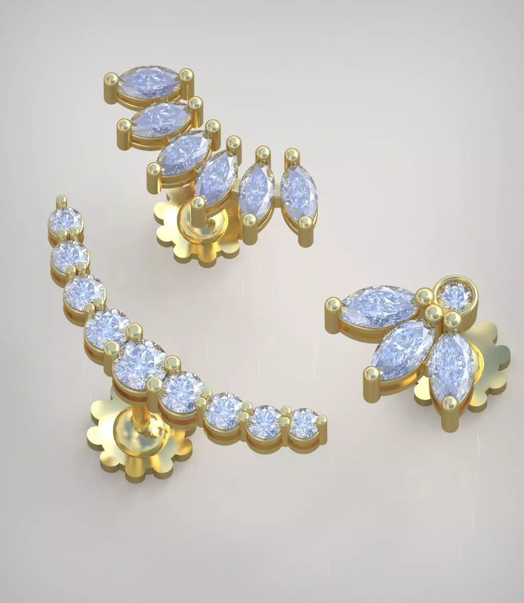 Earring model 0264 3D printable model15 3D print model_0