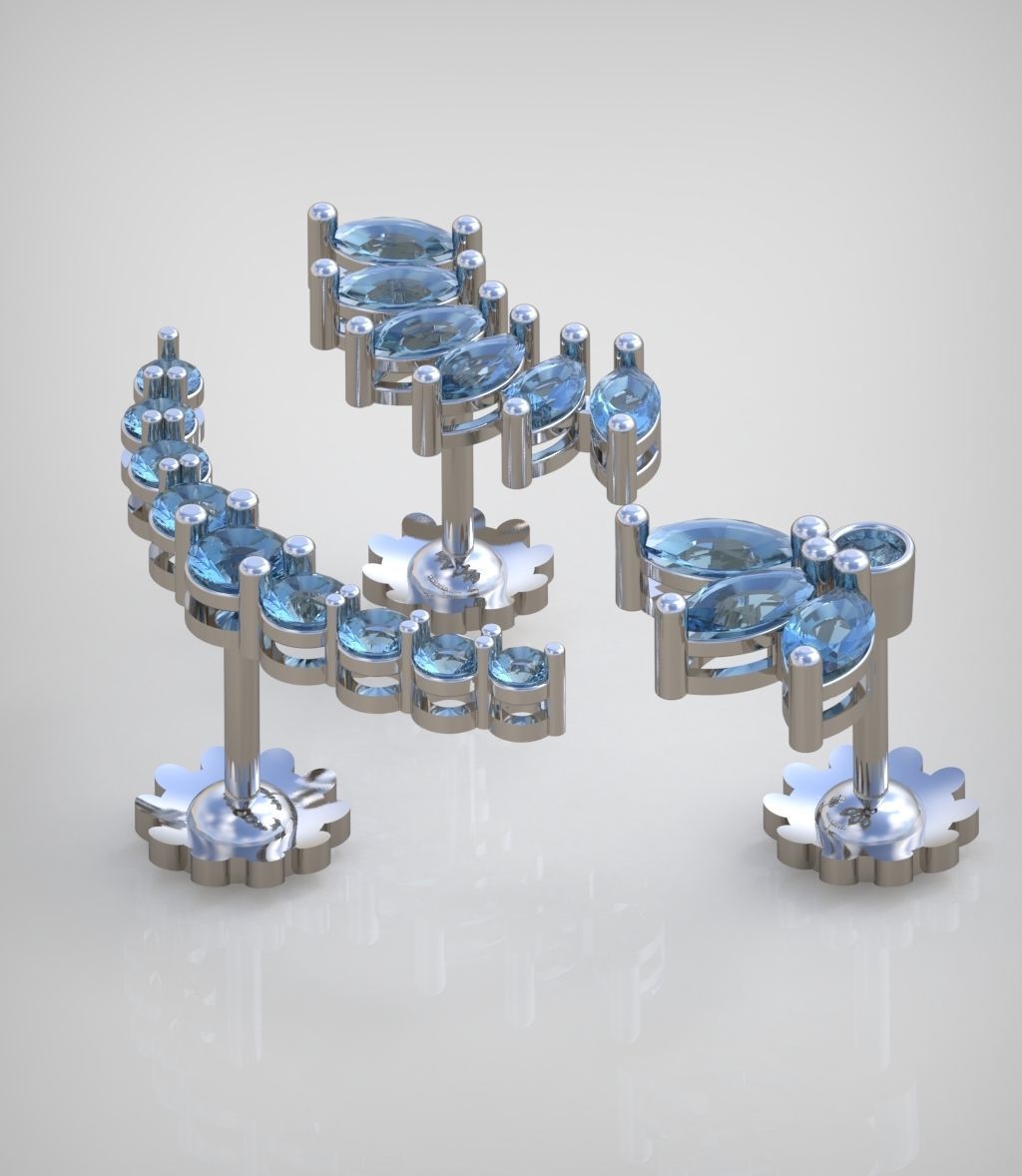 Earring model 0264 3D printable model15 3D print model_2