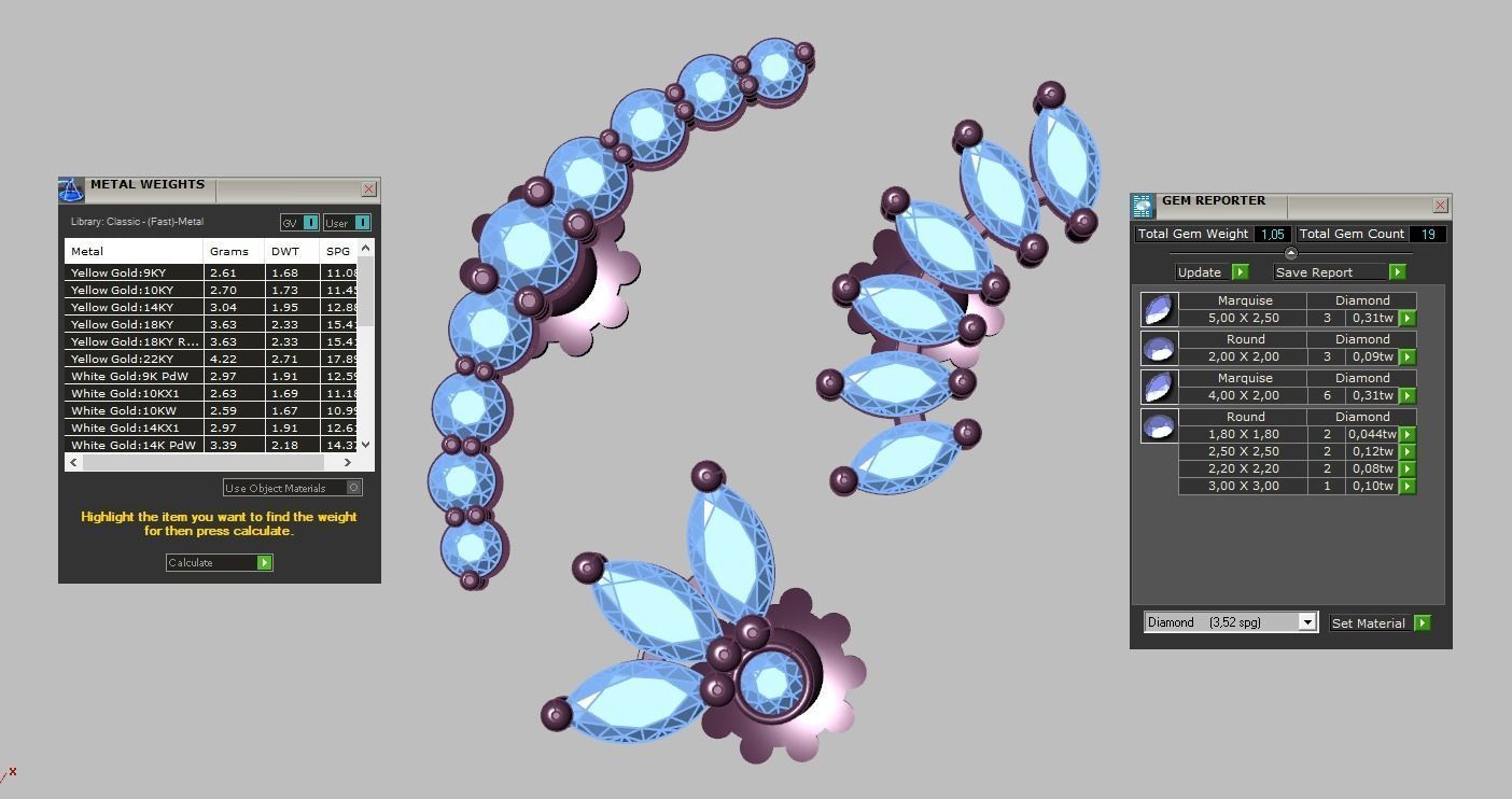 Earring model 0264 3D printable model15 3D print model_21