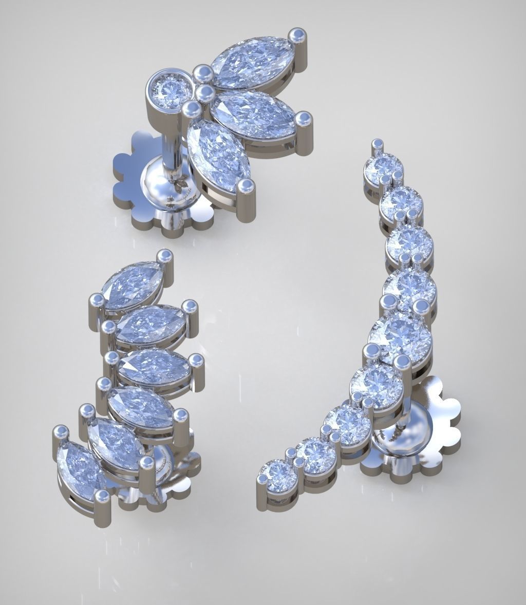 Earring model 0264 3D printable model15 3D print model_5