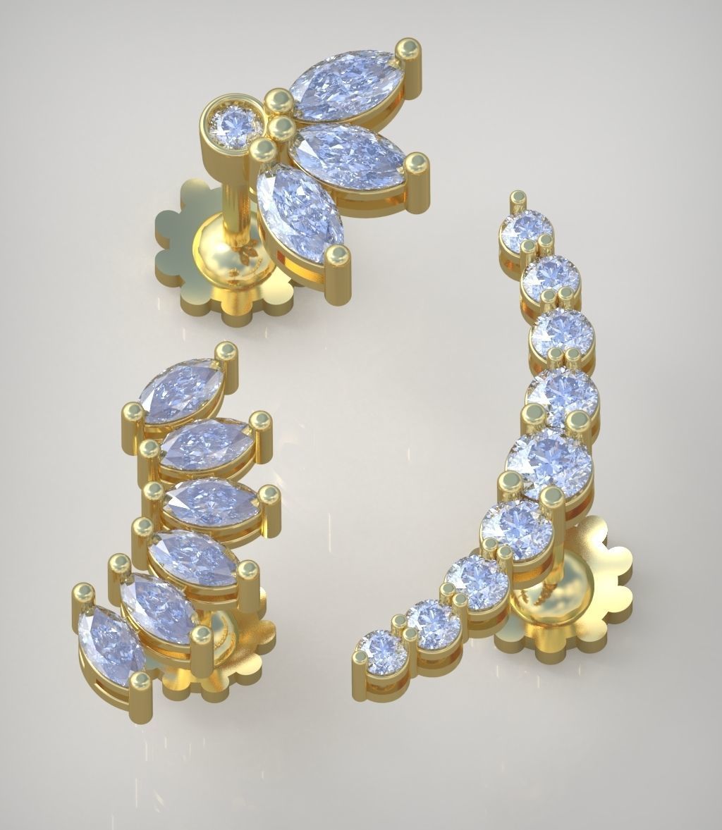 Earring model 0264 3D printable model15 3D print model_4