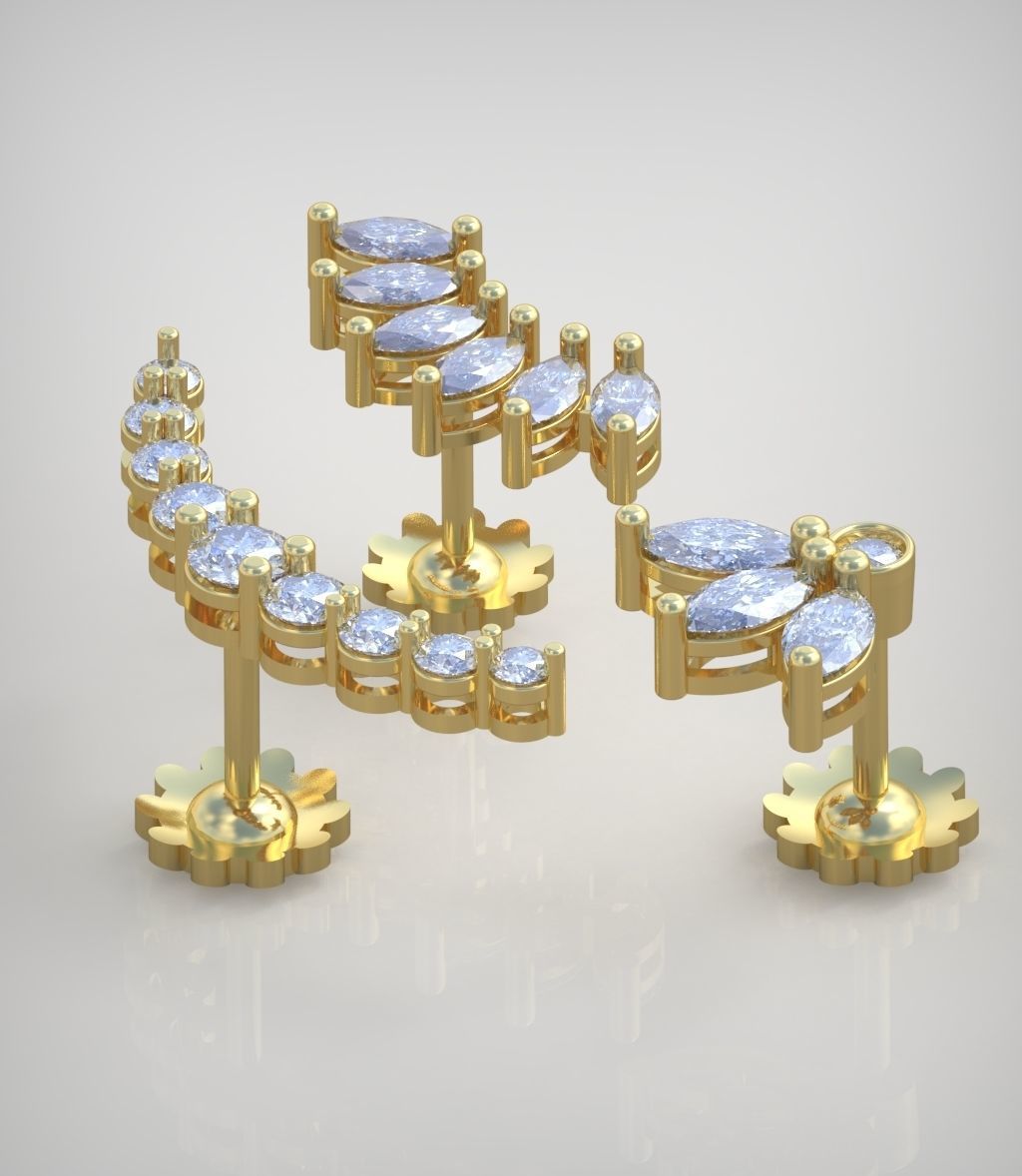 Earring model 0264 3D printable model15 3D print model_3