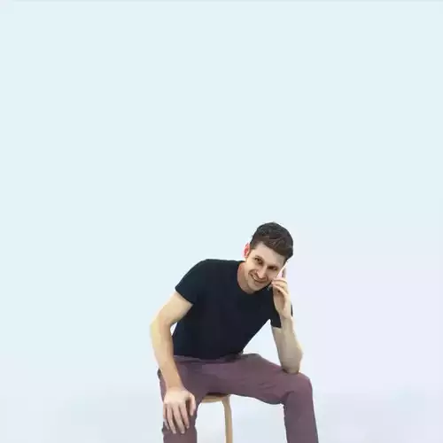 Jayne 02I Summer Cell Phone Sitting Casual Man