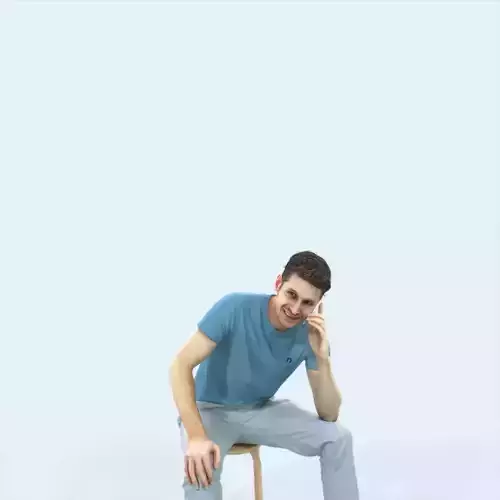 Jayne 02E Summer Cell Phone Sitting Casual Man