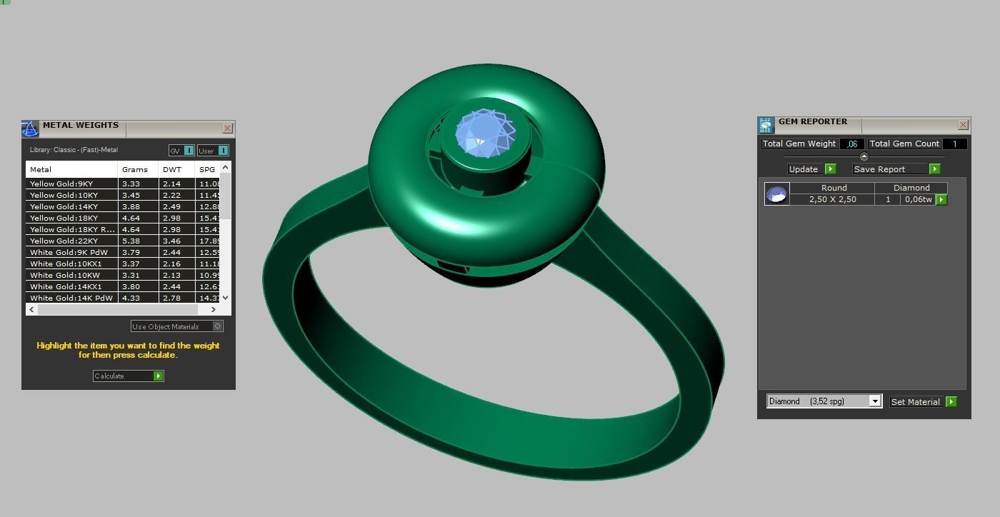 Diamond ring 0579 3D printable model  3D print model_15
