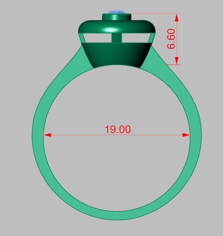 Diamond ring 0579 3D printable model  3D print model_12